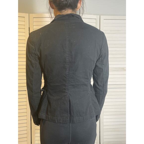 rag & bone Nancy Fitted Cotton Blazer Black Size 2 - Picture 3 of 11